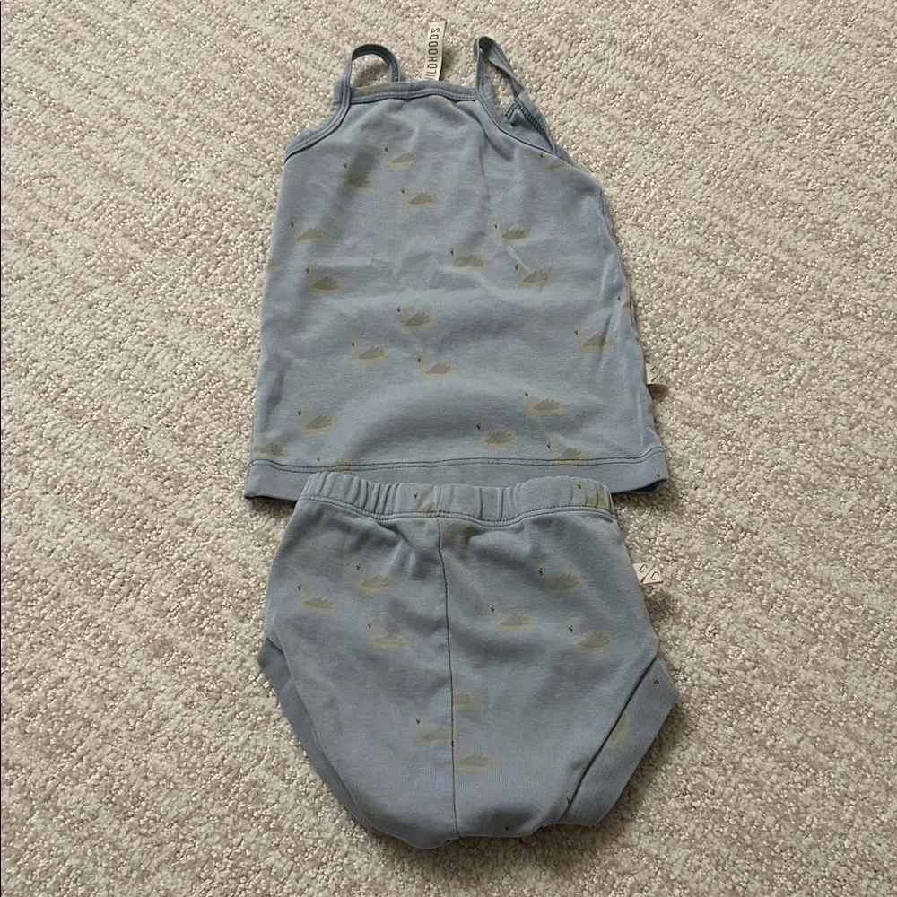 Toddler matching pajama set, swan pattern - Picture 4 of 4